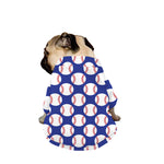 Blue Baseball Pattern Print Dog Zip Up Jacket
