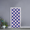 Blue Baseball Pattern Print Door Sticker