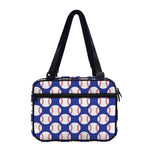 Blue Baseball Pattern Print Double Strap Bible Bag