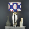 Blue Baseball Pattern Print Drum Lamp Shade