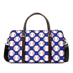 Blue Baseball Pattern Print Duffle Bag