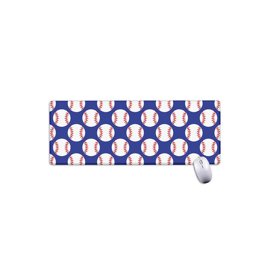 Blue Baseball Pattern Print Extended Mouse Pad