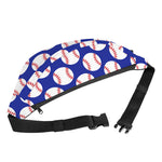 Blue Baseball Pattern Print Fanny Pack