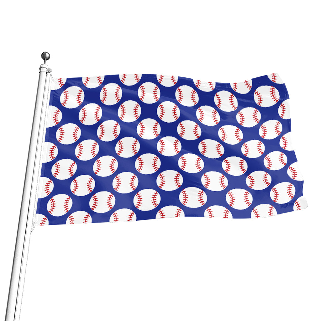 Blue Baseball Pattern Print Flag