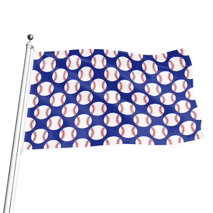 Blue Baseball Pattern Print Flag