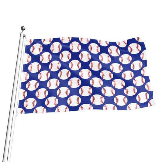 Blue Baseball Pattern Print Flag