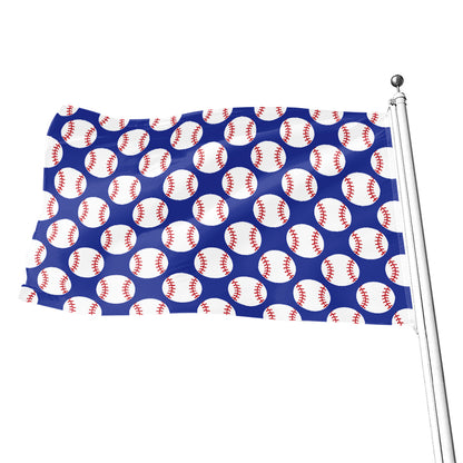 Blue Baseball Pattern Print Flag