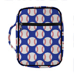 Blue Baseball Pattern Print Front Pocket Bible Bag