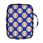 Blue Baseball Pattern Print Front Pocket Bible Bag