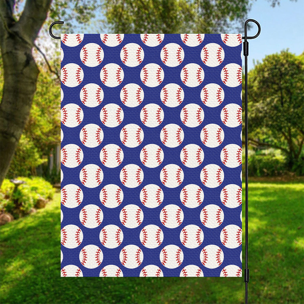 Blue Baseball Pattern Print Garden Flag
