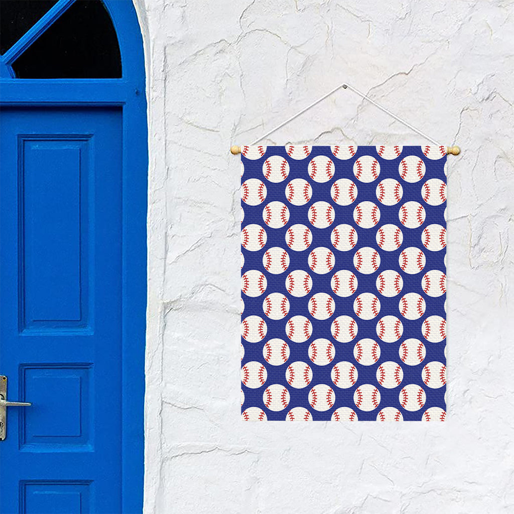 Blue Baseball Pattern Print Garden Flag