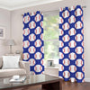 Blue Baseball Pattern Print Grommet Curtains