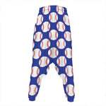 Blue Baseball Pattern Print Hammer Pants