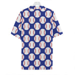 Blue Baseball Pattern Print Hawaiian Shirt