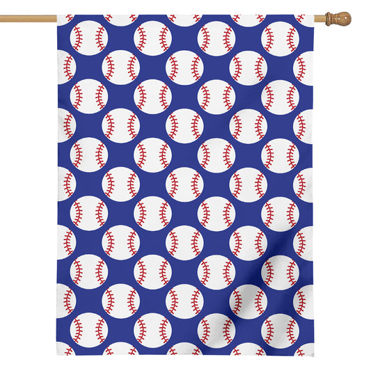 Blue Baseball Pattern Print House Flag