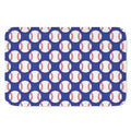 Blue Baseball Pattern Print Indoor Door Mat