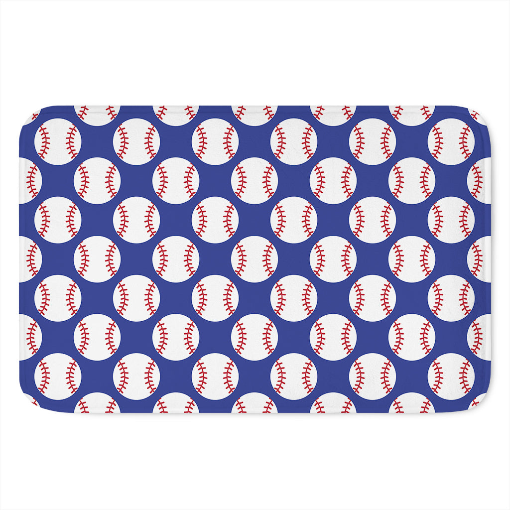 Blue Baseball Pattern Print Indoor Door Mat