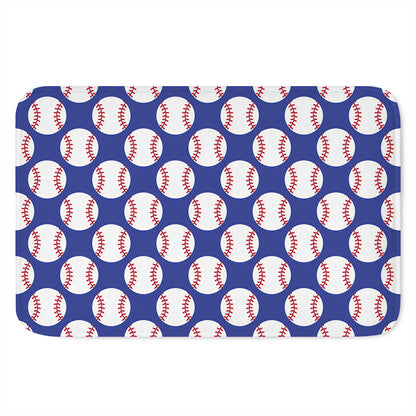 Blue Baseball Pattern Print Indoor Door Mat