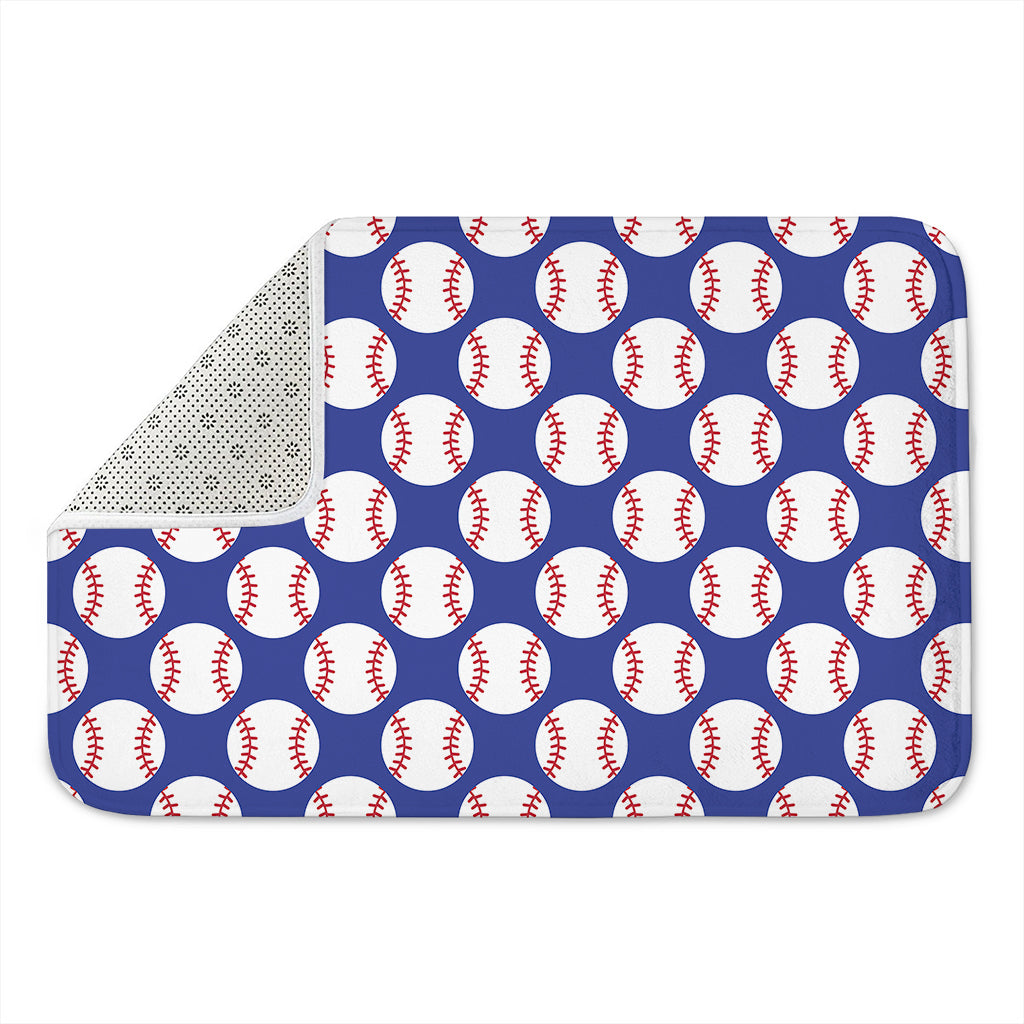 Blue Baseball Pattern Print Indoor Door Mat