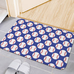 Blue Baseball Pattern Print Indoor Door Mat