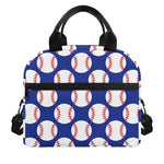 Blue Baseball Pattern Print Insulated Lunch Bag