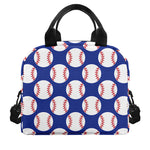 Blue Baseball Pattern Print Insulated Lunch Bag