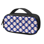Blue Baseball Pattern Print Insulin Cooler Travel Case