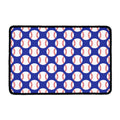 Blue Baseball Pattern Print Kitchen Mat