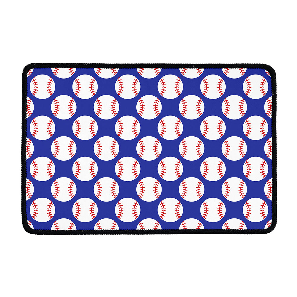Blue Baseball Pattern Print Kitchen Mat