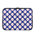 Blue Baseball Pattern Print Laptop Sleeve