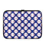 Blue Baseball Pattern Print Laptop Sleeve