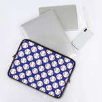 Blue Baseball Pattern Print Laptop Sleeve