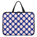 Blue Baseball Pattern Print Laptop Sleeve With Handle