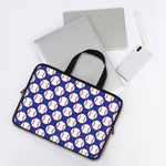 Blue Baseball Pattern Print Laptop Sleeve With Handle