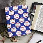 Blue Baseball Pattern Print Leather Bible Cover