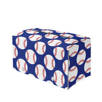 Blue Baseball Pattern Print Leather Tissue Box Cover