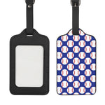 Blue Baseball Pattern Print Luggage Tag