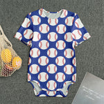 Blue Baseball Pattern Print Men's Bodysuit