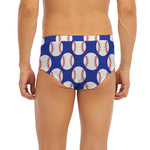 Blue Baseball Pattern Print Men's Briefs