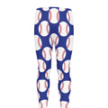 Blue Baseball Pattern Print Men's Leggings