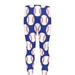 Blue Baseball Pattern Print Men's leggings