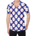 Blue Baseball Pattern Print Men's Shirt