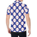 Blue Baseball Pattern Print Men's Shirt