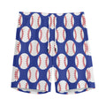 Blue Baseball Pattern Print Men's Athletic Shorts