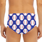 Blue Baseball Pattern Print Men's Triangle Swim Briefs