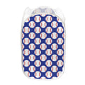 Blue Baseball Pattern Print Mesh Laundry Hamper