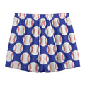 Blue Baseball Pattern Print Mesh Shorts