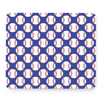 Blue Baseball Pattern Print Mouse Pad