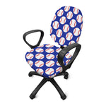 Blue Baseball Pattern Print Office Chair Cover