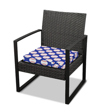 Blue Baseball Pattern Print Outdoor Seat Cushion Cover